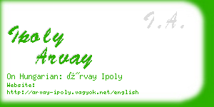 ipoly arvay business card